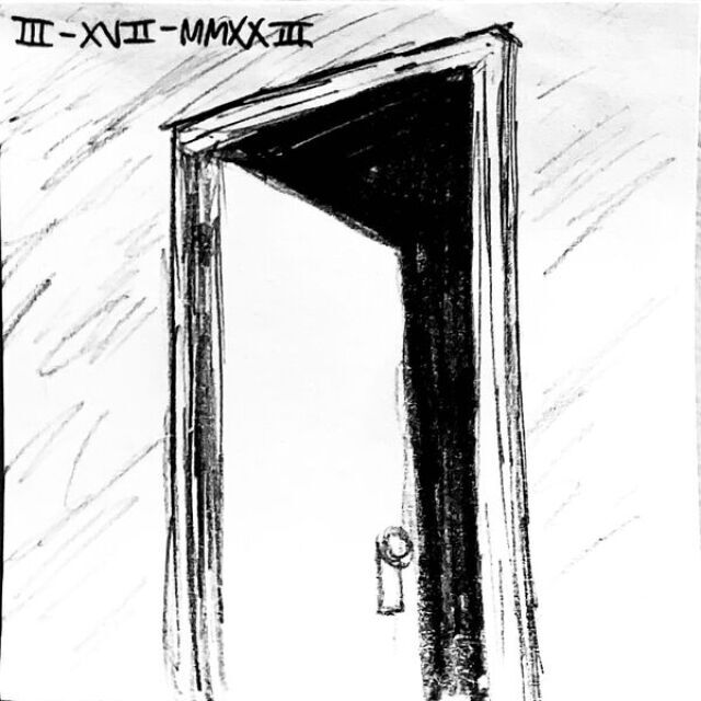 A door is slightly opened in to a dark void.